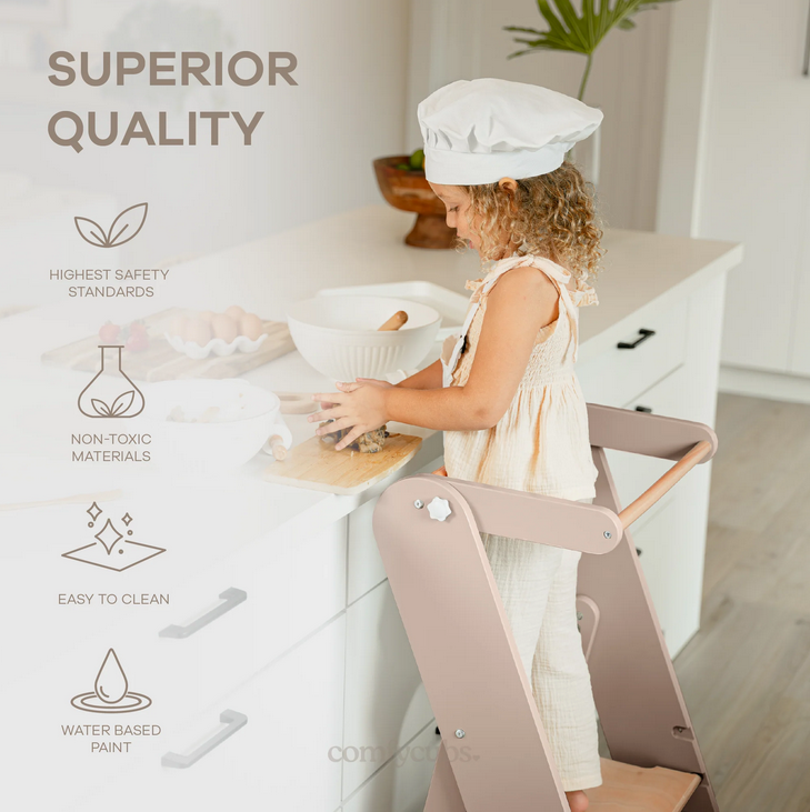 Comfy Kids Kids Step Stool for Ages 3+ in Blush