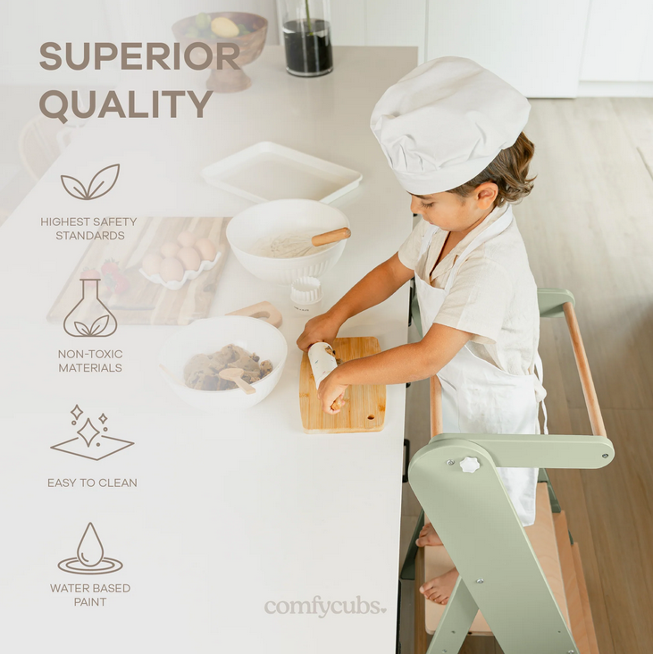 Comfy Kids Kids Step Stool for Ages 3+ in Sage