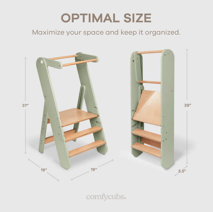 Comfy Kids Kids Step Stool for Ages 3+ in Sage
