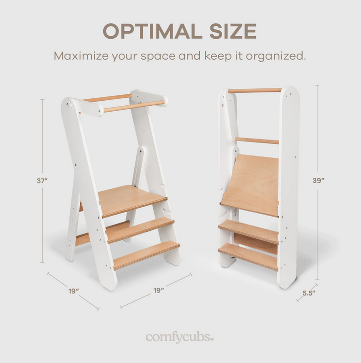 Comfy Kids Kids Step Stool for Ages 3+ in White