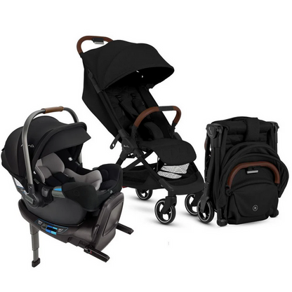 Silver Cross Clic Compact Stroller + Nuna PIPA RX Travel System Bundle - Black / Caviar SX2334-BKUC-CF12508609CVR