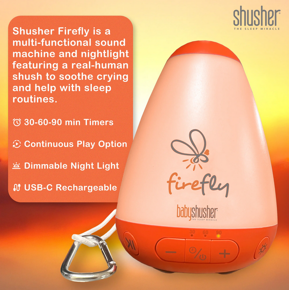 Shusher Firefly Rechargeable Baby Sleep Soother - Portable Sound Machine