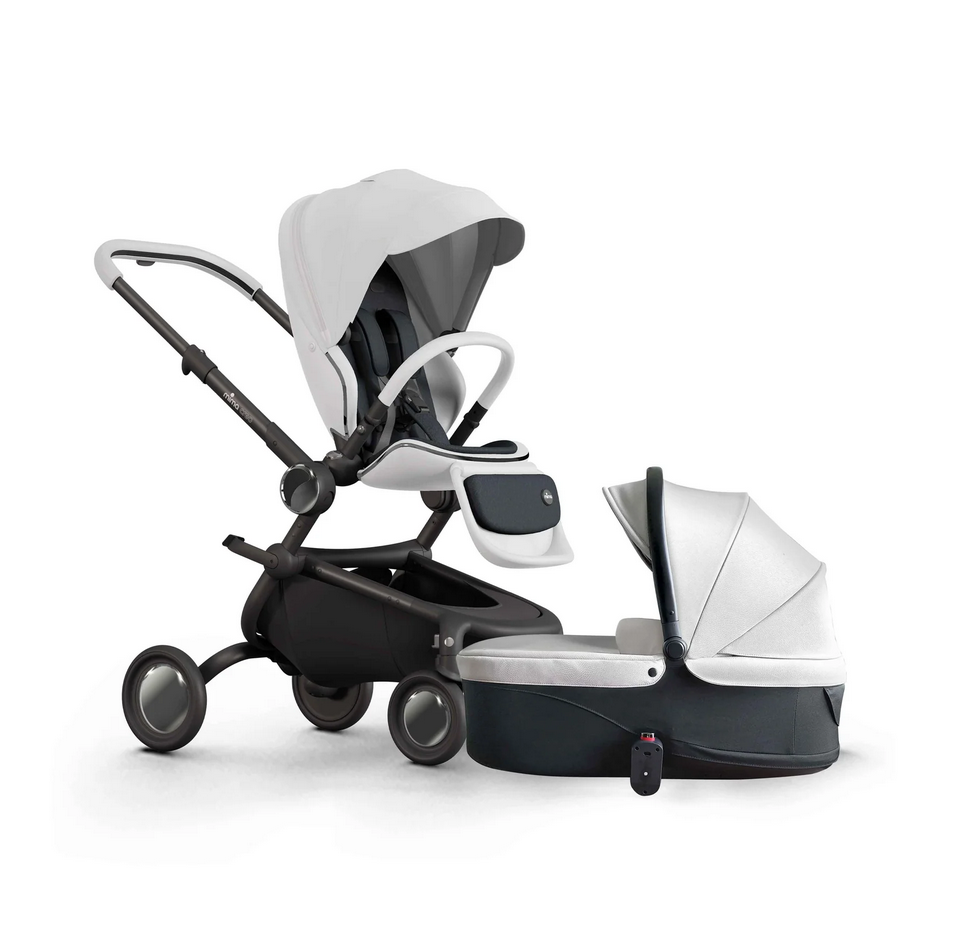 Mima Creo Stroller + Bassinet Bundle - White / White