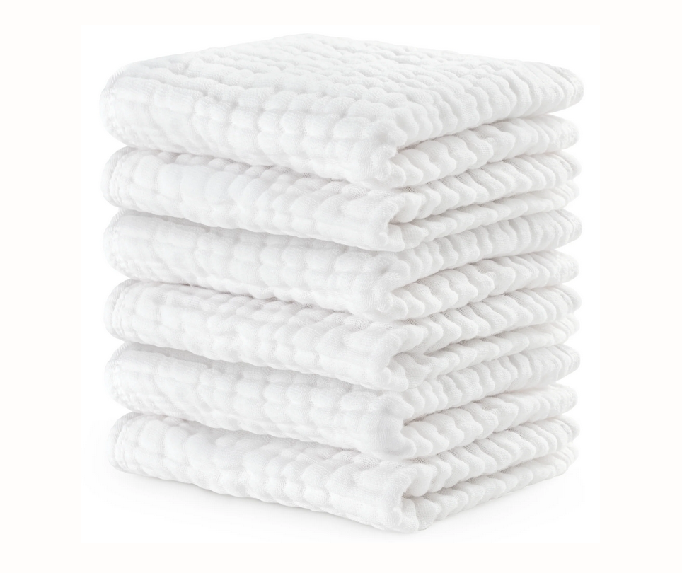 Comfy Cubs Muslim Washcloths - White