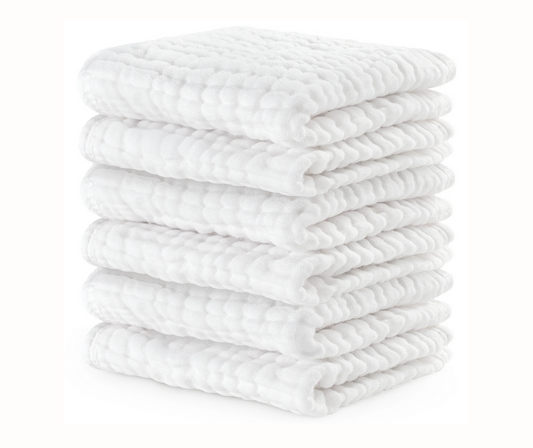 Comfy Cubs Muslim Washcloths - White