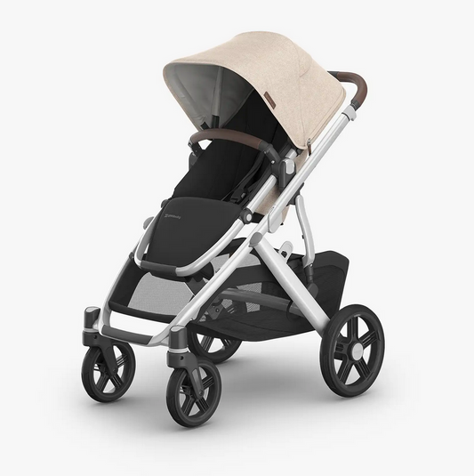 UPPAbaby Vista V3 Stroller - Declan - Oat Mélange | Silver Frame | Chestnut Leather