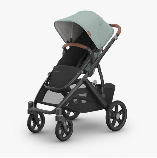 UPPAbaby Vista V3 Stroller - Kenzi - Mystic Aqua | Carbon Frame | Saddle Leather