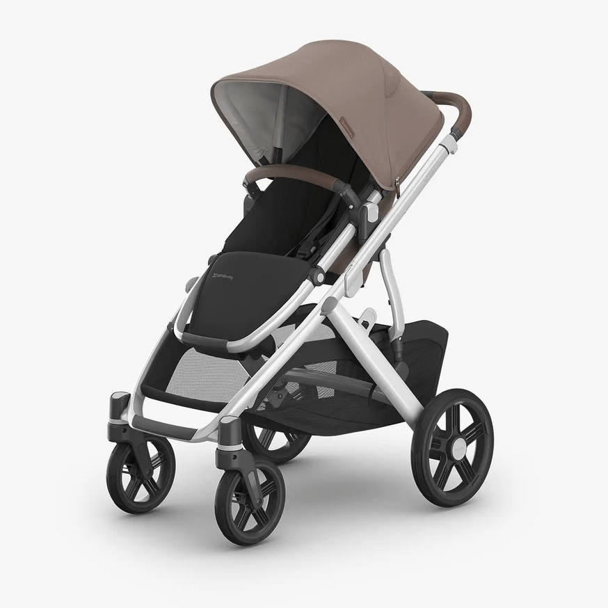 UPPAbaby Vista V3 Stroller - Theo - Dark Taupe | Silver Frame | Chestnut Leather