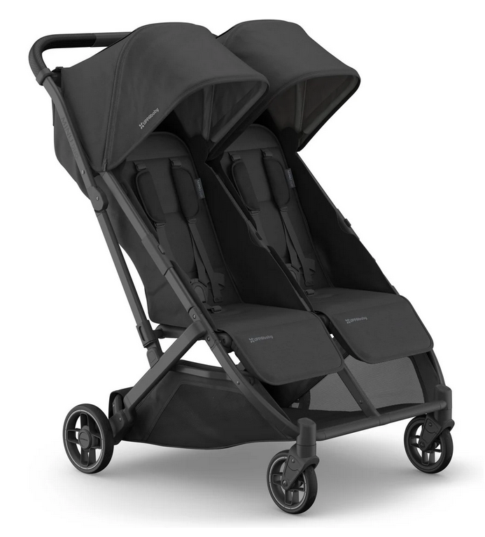 UPPAbaby Minu Duo Stroller - Jake - Charcoal | Carbon Frame | Black Leather