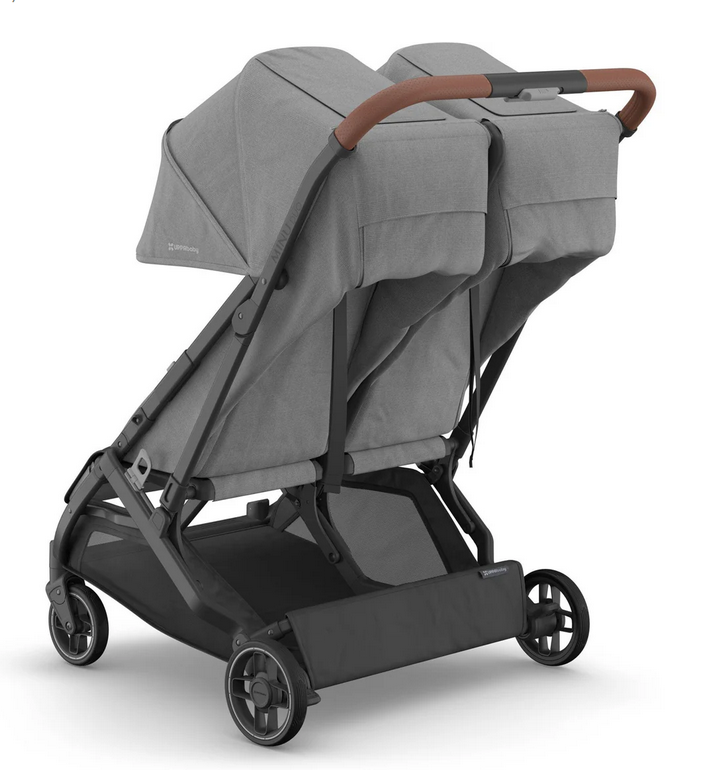 UPPAbaby Minu Duo Stroller - Greyson - Charcoal Mélange | Carbon Frame | Saddle Leather