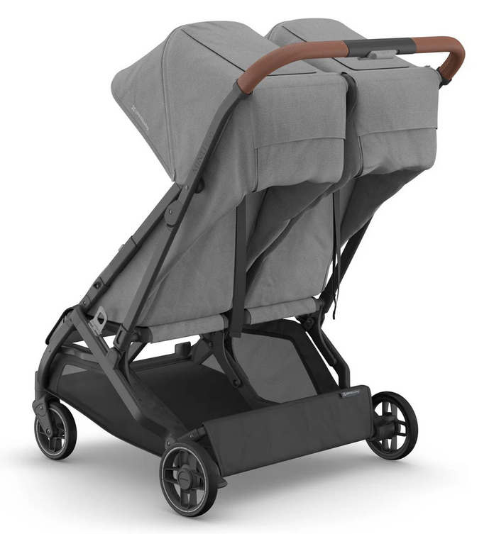 UPPAbaby Minu Duo Stroller - Greyson - Charcoal Mélange | Carbon Frame | Saddle Leather