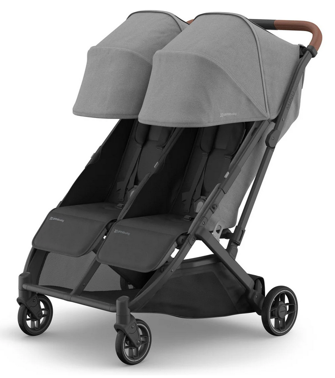 UPPAbaby Minu Duo Stroller - Greyson - Charcoal Mélange | Carbon Frame | Saddle Leather