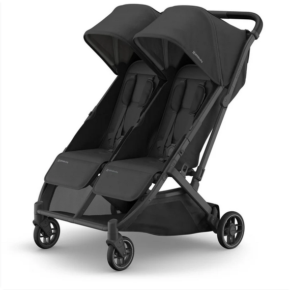 UPPAbaby Minu Duo Stroller - Jake - Charcoal | Carbon Frame | Black Leather 0801-MND-NA-JKE