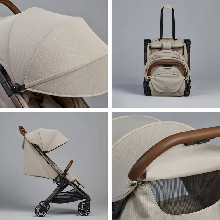 Silver Cross Clic Compact Stroller + Nuna PIPA RX Travel System Bundle - Latte / Caviar