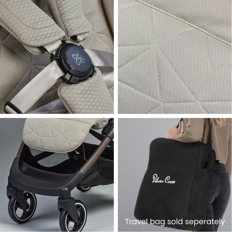 Silver Cross Clic Compact Stroller + Nuna PIPA RX Travel System Bundle - Latte / Caviar