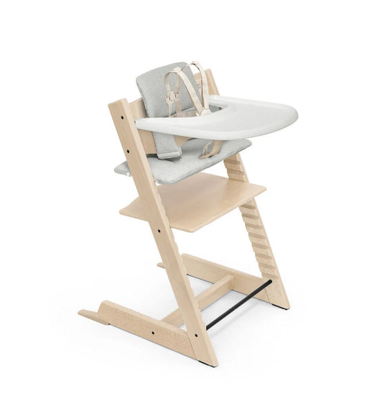 Tripp Trapp High Chair2 and Cushion with Stokke Tray - Natural / Nordic Grey