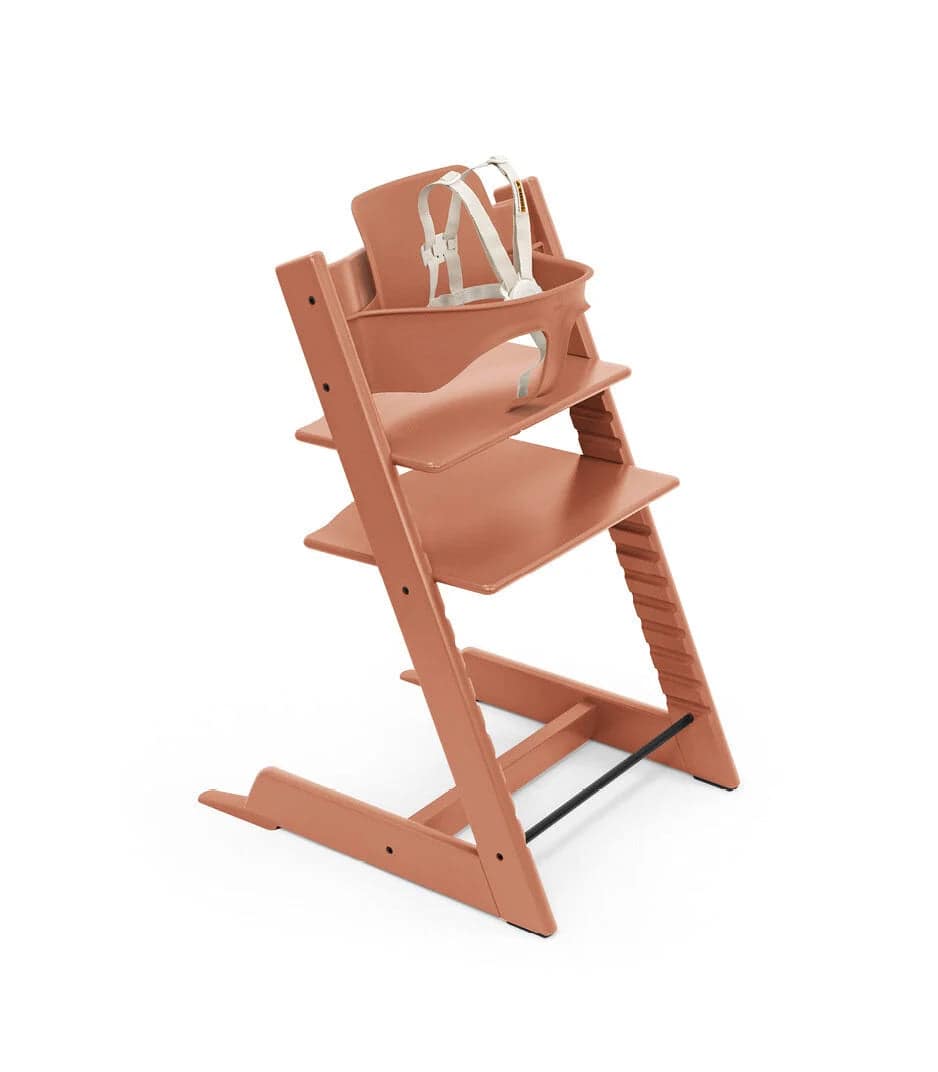 Tripp Trapp High Chair2 and Cushion with Stokke Tray - Terracotta / Terracotta