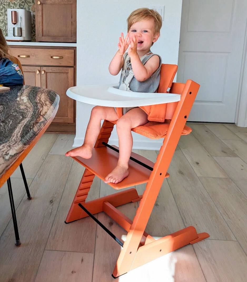 Tripp Trapp High Chair2 and Cushion with Stokke Tray - Terracotta / Terracotta