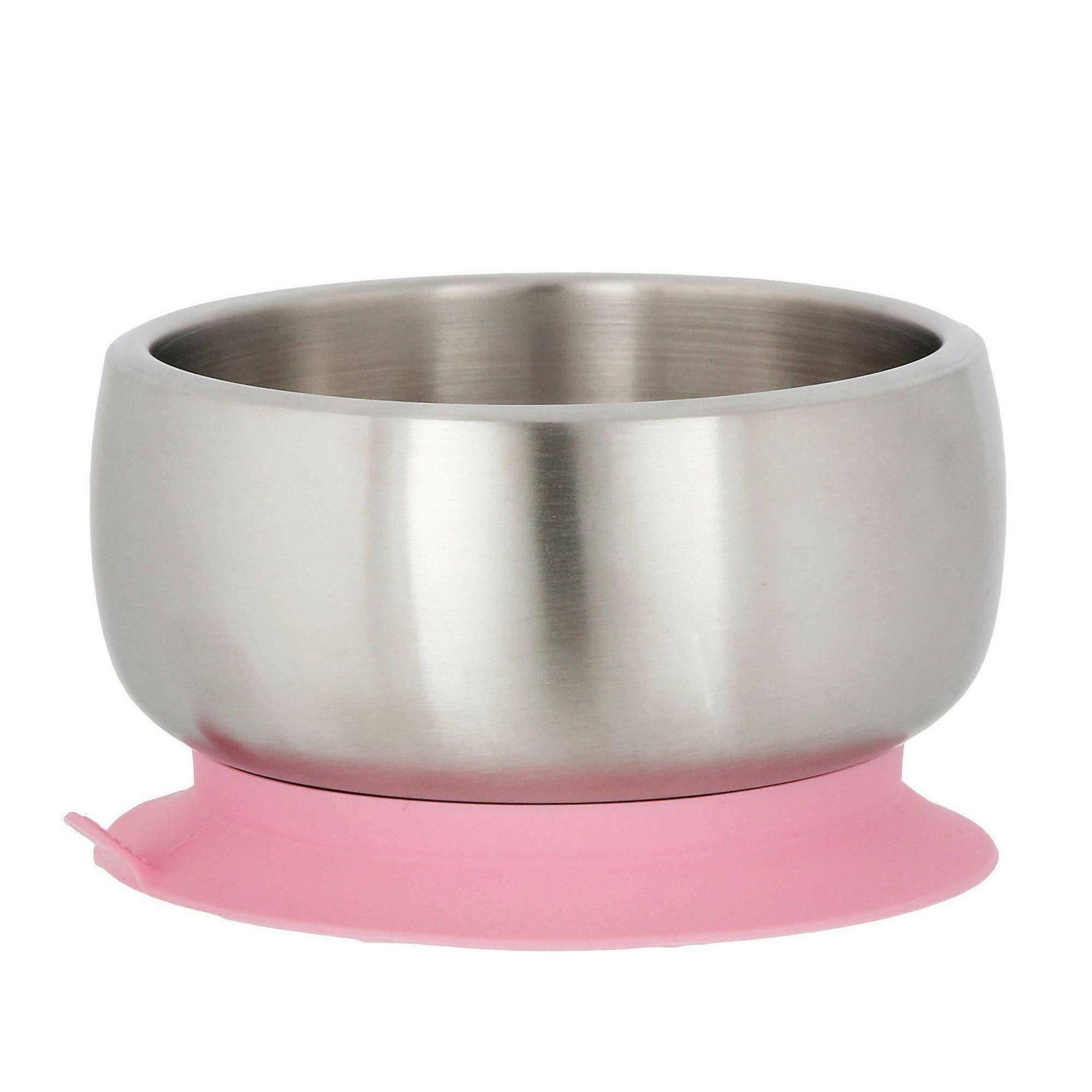 Avanchy Stainless Steel Suction Baby Bowl + Air Tight Lid - Pink