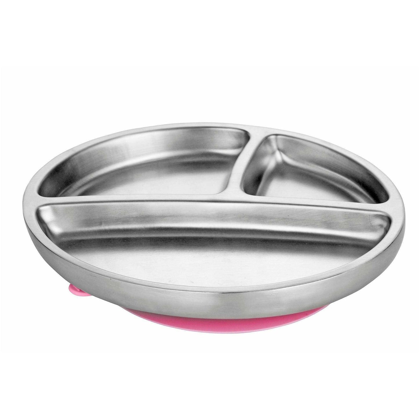 Avanchy Stainless Steel Suction Toddler Plate - Pink