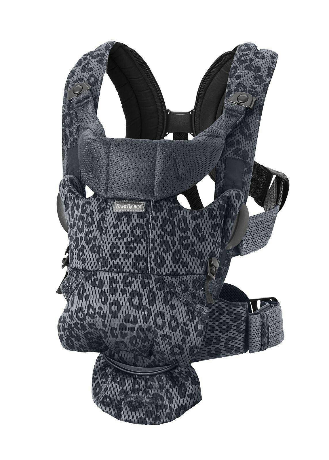 Baby Bjorn Baby Carrier Free 3D Mesh - Anthracite Leopard - Traveling Tikes 