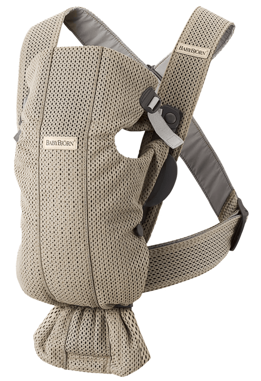 Baby Bjorn Baby Carrier Mini 3D Mesh- Gray Beige - Traveling Tikes 