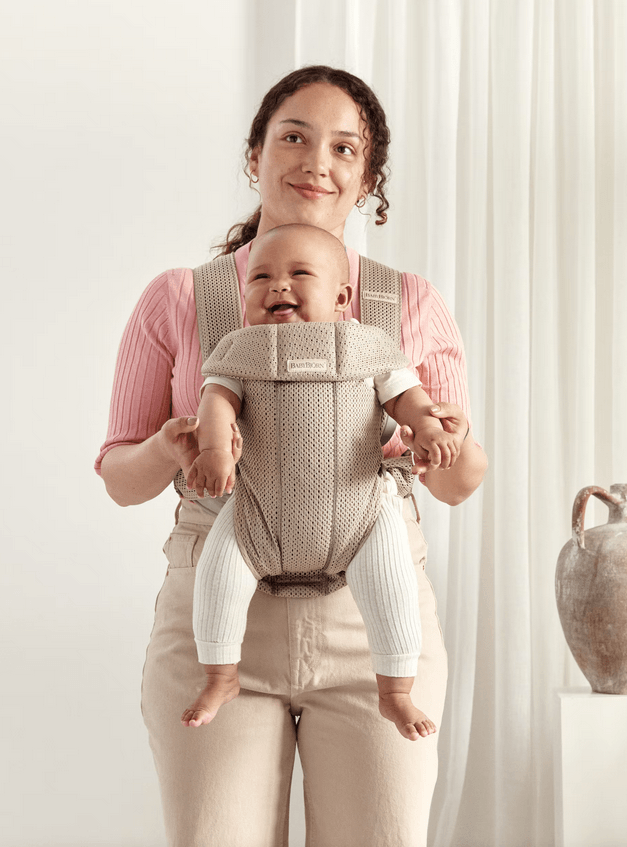 Baby Bjorn Baby Carrier Mini 3D Mesh- Gray Beige - Traveling Tikes 