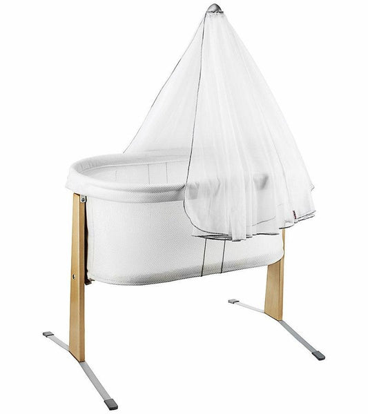 Baby Bjorn Baby Cradle Bundle with Fitted Sheet and Canopy - White - Traveling Tikes 