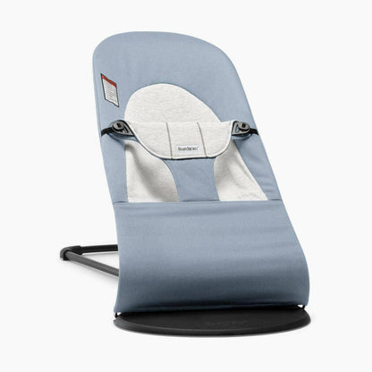 Baby Bjorn Bouncer Balance Soft - Blue/Grey Cotton/Jersey - Traveling Tikes 