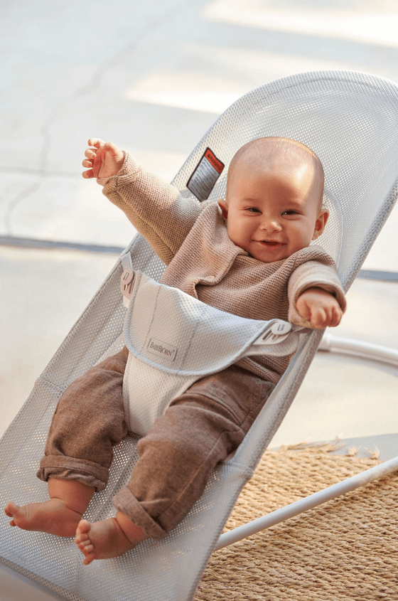 Baby bjorn bouncer silver white mesh online