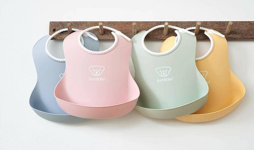 Baby Bjorn Soft Bib - Powder Pink - Traveling Tikes 