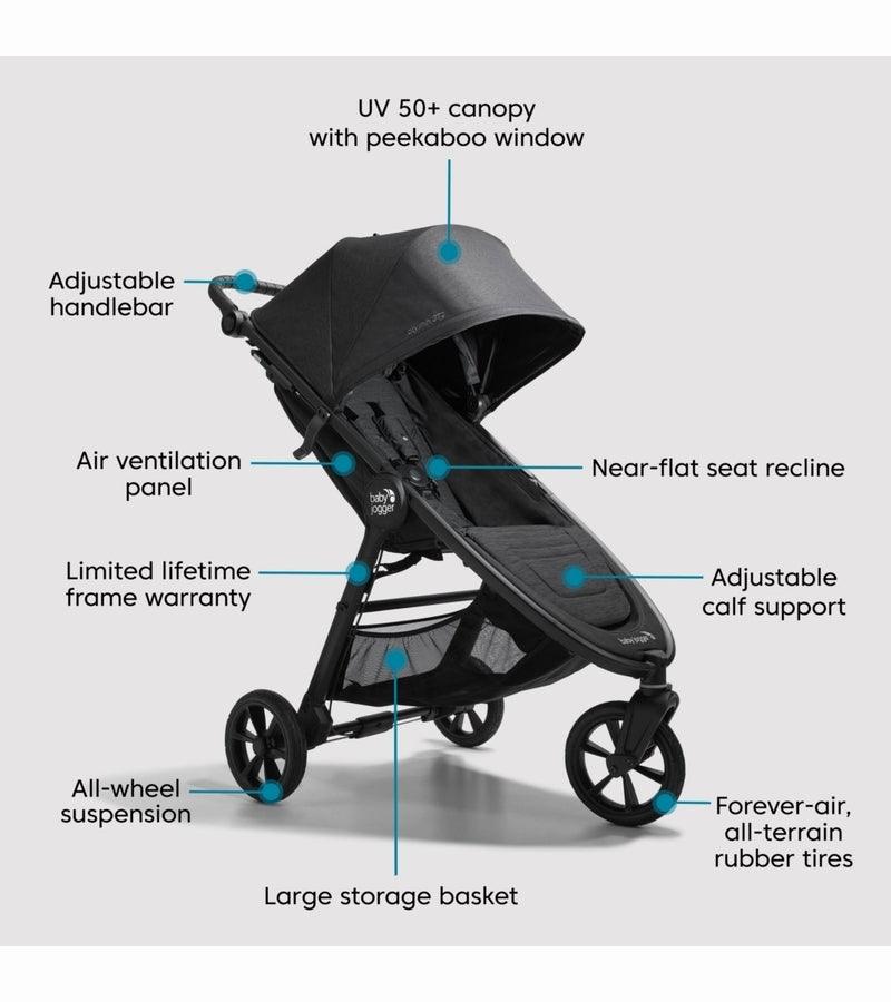 Baby Jogger City Mini GT2 Single Stroller - Opulent Black - Traveling Tikes 