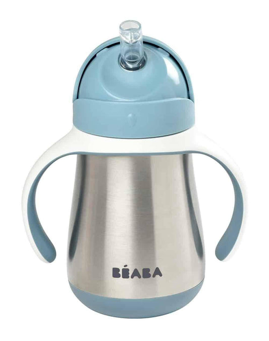 Beaba Stainless Steel Straw Sippy Cup – Rain - Traveling Tikes 