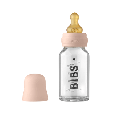 BIBS Baby Glass Bottle Complete Set 110ml - Blush - Traveling Tikes 