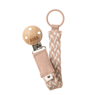 BIBS Pacifier Clip - Blush/Ivory - Traveling Tikes 