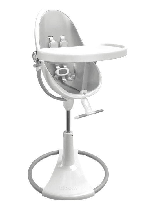 Bloom Fresco White Base High Chair-Lunar Silver - Traveling Tikes 