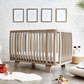 Bloom Retro Solid Wood Crib - Beach House Grey - Traveling Tikes 