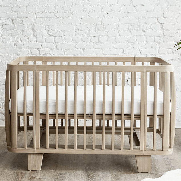 Bloom Retro Solid Wood Crib - Beach House Grey - Traveling Tikes 