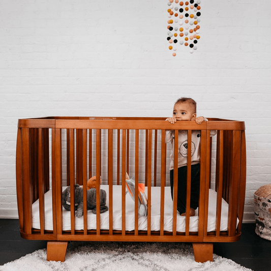 Bloom Retro Solid Wood Crib - Oak - Traveling Tikes 