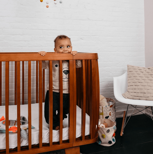 Bloom Retro Solid Wood Crib - Oak - Traveling Tikes 