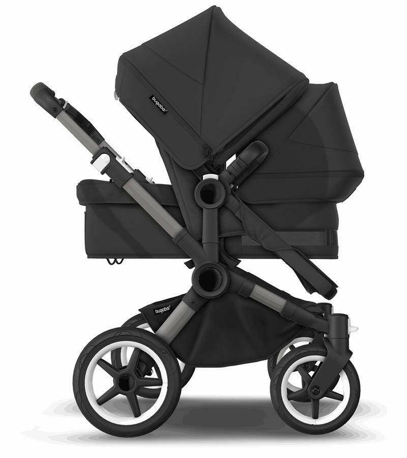 Bugaboo Donkey 5 Duo Complete Stroller Bundle - Aluminum / Midnight Black / Midnight Black - Traveling Tikes 