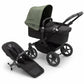 Bugaboo Donkey 5 Mono Complete Stroller Bundle - Black / Midnight Black / Forest Green - Traveling Tikes 