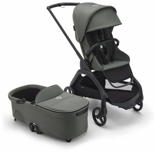 Bugaboo Dragonfly Complete Stroller + Bassinet - Black/Forest Green/Forest Green - Traveling Tikes 