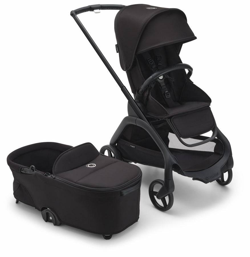 Bugaboo Dragonfly Complete Stroller + Bassinet - Black/Midnight Black/Midnight Black - Traveling Tikes 