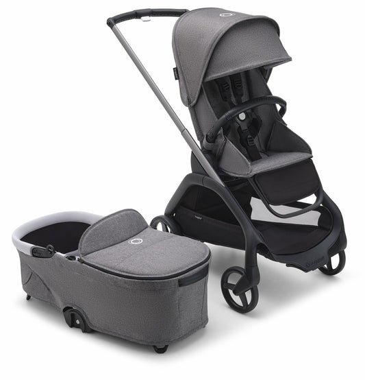 Bugaboo Dragonfly Complete Stroller + Bassinet - Graphite/Grey Melange/Grey Melange