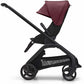 Bugaboo Dragonfly Complete Lightweight Compact Stroller - Black / Dark Cherry / Dark Cherry