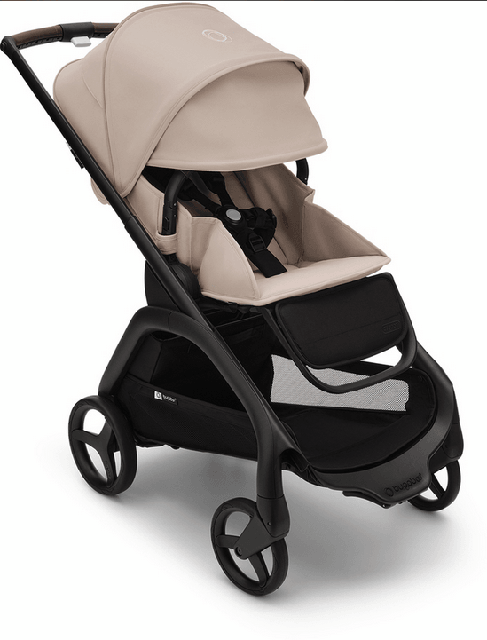 Bugaboo Dragonfly Complete Lightweight Compact Stroller - Black / Desert Taupe / Desert Taupe - Traveling Tikes 