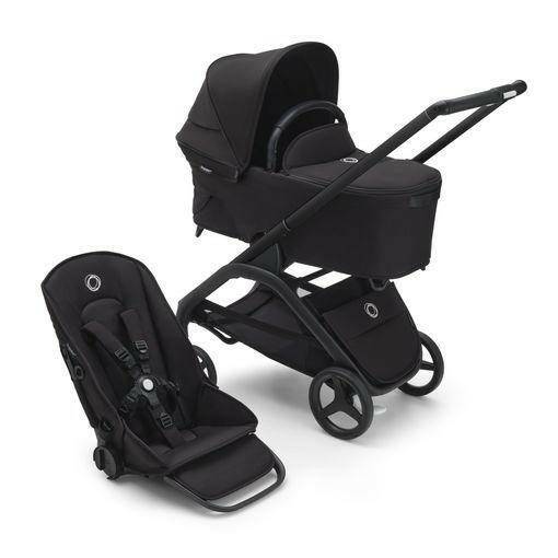 Bugaboo Dragonfly Complete Stroller + Bassinet - Black/Midnight Black/Midnight Black - Traveling Tikes 