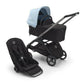 Bugaboo Dragonfly Complete Stroller + Bassinet - Graphite/Midnight Black/Skyline Blue - Traveling Tikes 