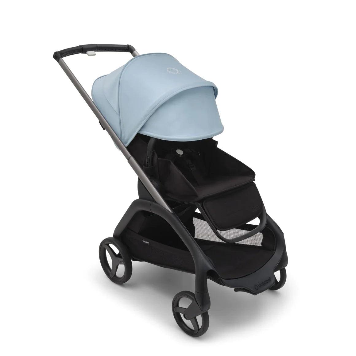 Bugaboo Dragonfly Complete Stroller + Bassinet - Graphite/Midnight Black/Skyline Blue - Traveling Tikes 